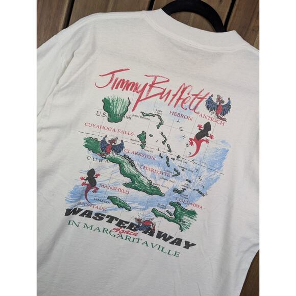 Jimmy Buffett Fruitcakes Margaritaville Vintage 90s Beach Music Band Shirt Large - Picture 5 of 6